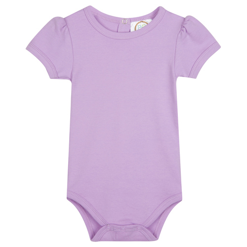 Blank Girl's Short Puff Sleeve Infant Bodysuit