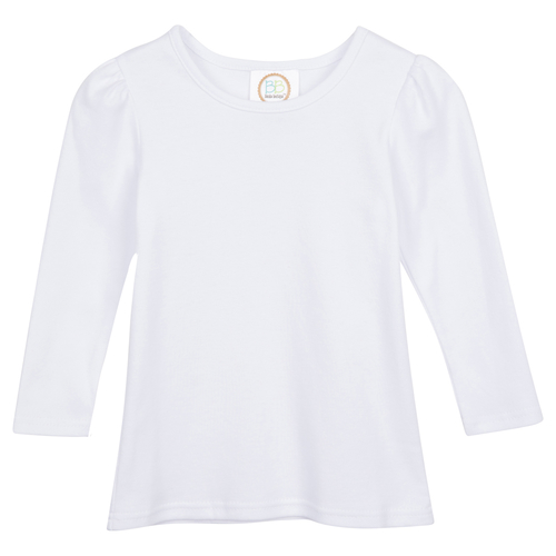 Blank Girl's Long Sleeve Plain Tee (No Ruffle)