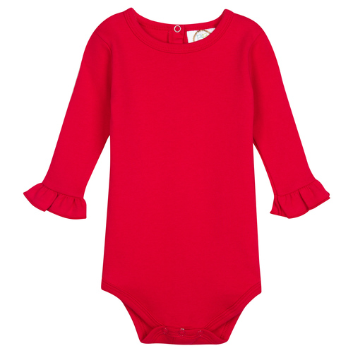 Blank Girl's Long Sleeve Ruffle Infant Bodysuit