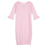Blank Girl's Long Sleeve Ruffle Infant Gown with Hidden Zipper