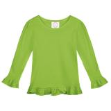 Blank Girl's Long Sleeve Ruffle Tee Shirt
