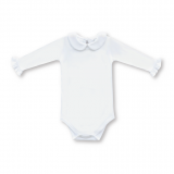 Blank Girl's Long Sleeve Peter Pan Collar Infant Bodysuit