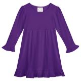 Blank Long Sleeve Empire Waist Ruffle Dress