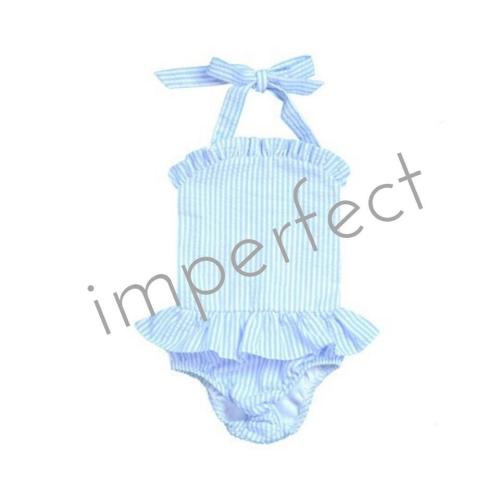 IMPERFECT Blank Seersucker One Piece Swimsuit