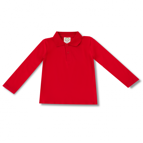 Blank Boy's Long Sleeve Polo Style Collared Shirt